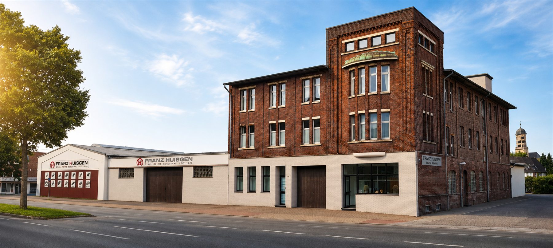 Bedrijfsgebouw van Franz Huisgen aan de Bahnhofstrasse in Krefeld